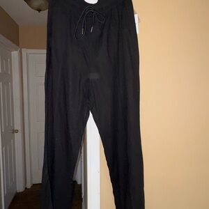 Forever 21 women  Black Elastic Waist linen Lounge Pants